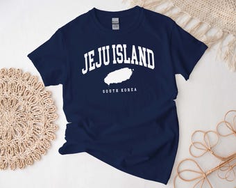Jeju Island Shirt, Vacation Trip to South Korea Tshirt, Jeju Island Map Cozy Unisex Tee