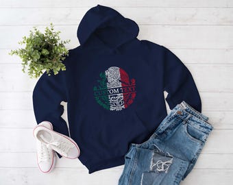 Aangepaste hoodie met Mexico-embleem, gepersonaliseerd wapen van Mexico