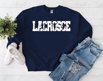 Lacrosse Sweatshirt, Lacrosse Player Silhouette, Gameday Lacrosse Sweater