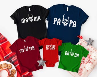 Bad Two the Bone Shirt, Rock Roll 2nd Birthday Boy Familie Passender Pullover