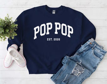 Custom Pop Pop Sweatshirt, Personalized Year Grandpa Sweater