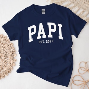 Papi Shirt, Custom Daddy Tshirt, Personalization Est Year Father&#39;s Day Gift Dad Tee
