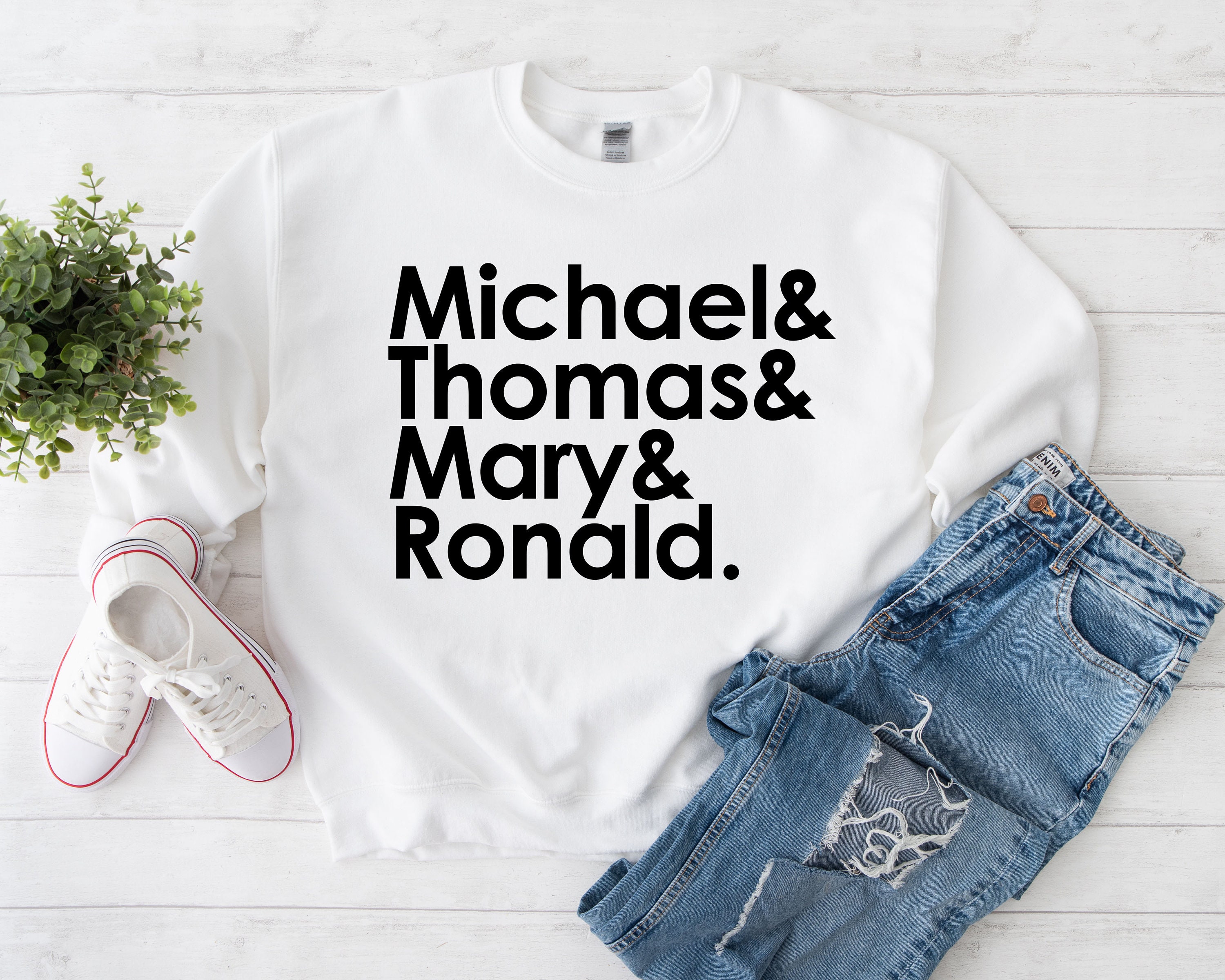Custom Name List Sweatshirt, Personalization Name Tshirt, Custom Gift ...