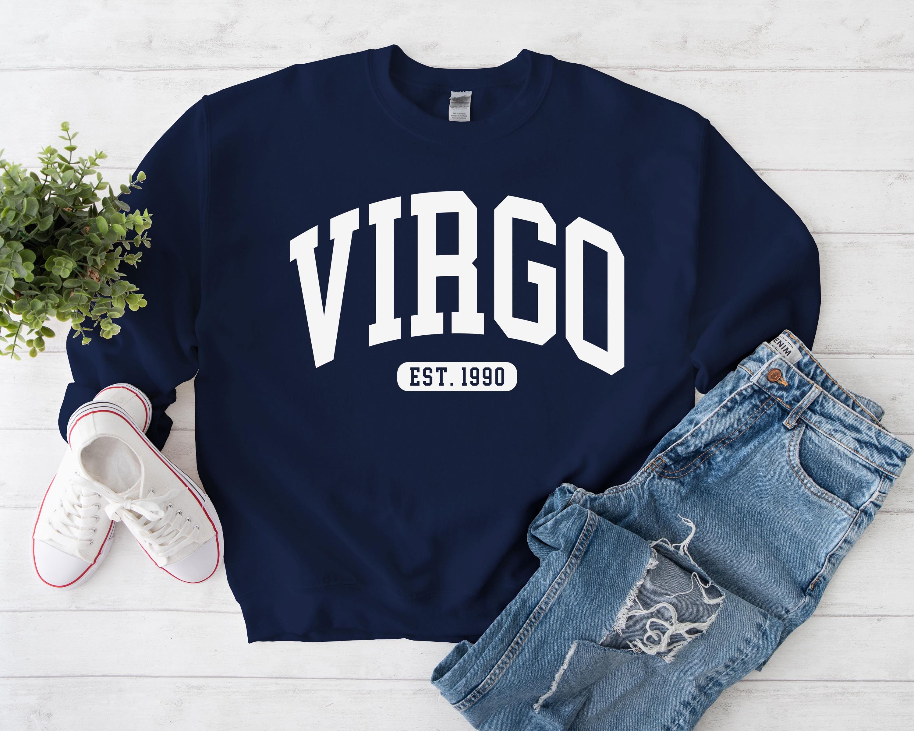 Custom Virgo Sweatshirt, Personalized Est Year Sweater, Zodiac