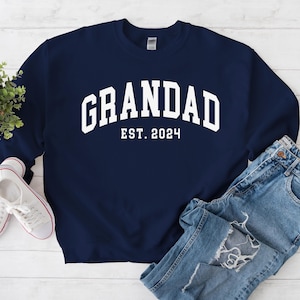 Sweatshirt opa, custom opa-trui, personalisatie cadeau grootvader est jaar ronde hals