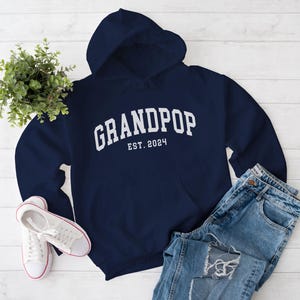 Opa-hoodie, gepersonaliseerd opa-sweatshirt, personalisatie shirt grootvader cadeau jaar