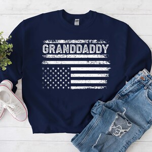 Opa-sweater, patriottische opa-trui Amerikaanse vlag, aangepast Pepaw-grootvadershirt, gratis cadeaubericht invoegen
