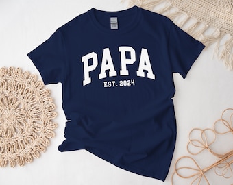 Papa Shirt, Custom Daddy Tshirt, Personalization Est Year Father's Day Gift Dad Tee