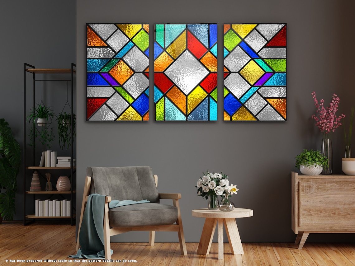 Tempered Glass Wall Art, Extra Large Wall Decor, Living Room Home Decor ...