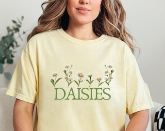 Camiseta gráfica Daisy: Camisa de algodón con colores cómodos