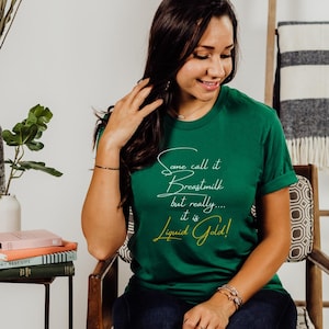 Liquid Gold Breastfeeding Shirt: Soft Cotton Lactation Tee