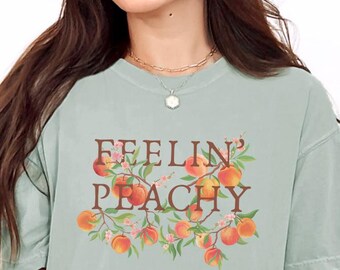 Camiseta teñida Feelin' Peachy: Top retro de verano