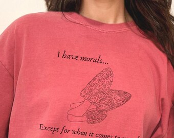 Camiseta divertida de cazador de setas morillas: Camiseta de naturaleza forrajera