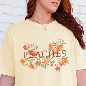 Peaches tee, Peach Shirt, Cottagecore Peaches Top, Peach Fruit, Peach Lover tee, Stone Fruit Tee, Peachy Tee, Summer Peaches