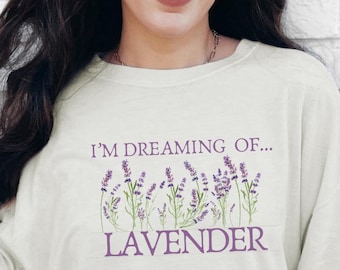 Camiseta de algodón lavanda: Camiseta de jardín botánico, camiseta de floristería