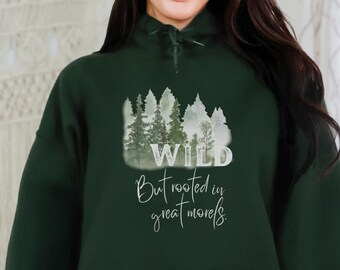 Sudadera con capucha Wild But Rooted Morels / Sudadera para recolectores de setas del bosque