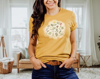 Camiseta de hierbas de jardín: camiseta floral estilo cottagecore, inspirada en la naturaleza