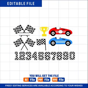 Racing Svg Bundle, Retro Race Car Svg, Race Car Svg, Race Car Clipart, Checkered Flag Svg, Racing Flag Svg, Racing Numbers, Silhouette, Png