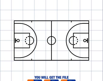 Basketball Court SVG Files | Basketball Cut Files | Basketball Court Vector | Ball Court Vector | Basketball Court Outline Clip Art