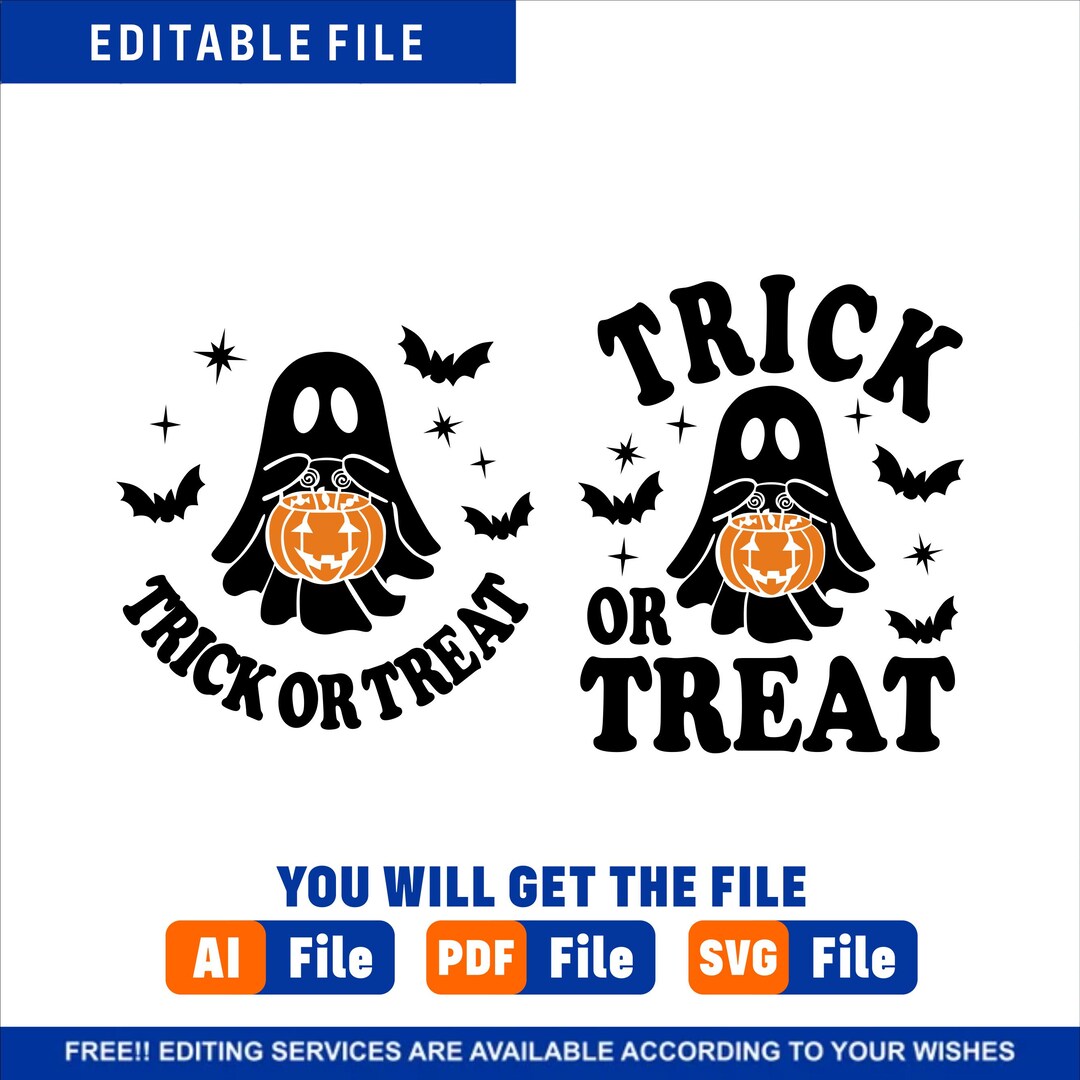 Trick or Treat SVG, Halloween Clipart Svg, Retro Halloween Svg ...