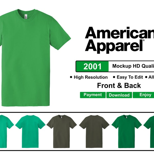 American Apparel 2001, American Apparel mockup 2001, 2001, American Apparel t shirts mockup 2001