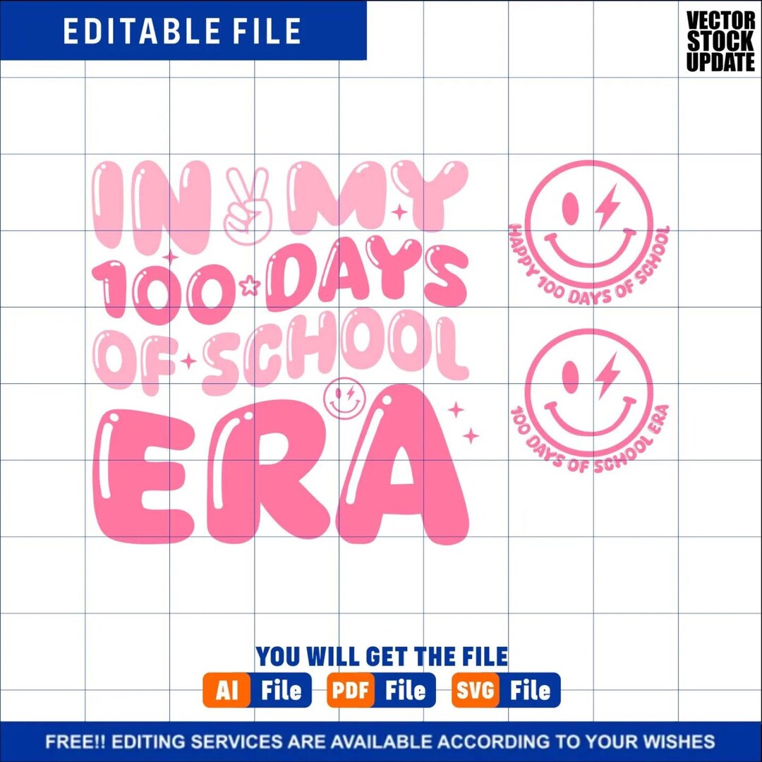 In My 100 Days of School Era Svg Png, Happy 100th Day of School SVG ...
