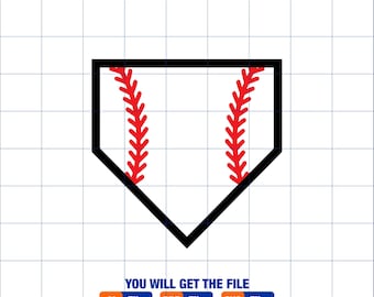 Home Plate SVG | Baseball Home Plate Cut Files | Baseball Stitches Vector | Softball SVG | Baseball Plate Clip Art | Home Plate Outline