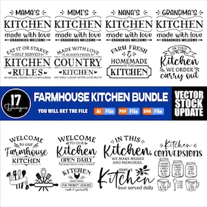 Farmhouse Kitchen Svg Bundle, Farmhouse Sign Svg, Kitchen Svg, Family Svg, Kitchen Cut Files, Quotes Svg, Funny,Positive, Svg,Png, Cut Files