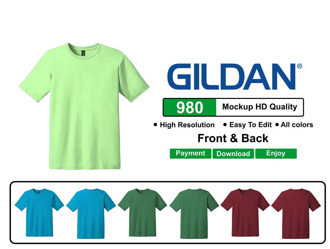 Gildan Mockup 980, Gildan 980, Gildan Mockup, G980, Gildan T Shirts ...