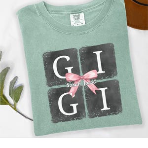 Comfort Color Gigi Shirt, Gift for Gigi, Grandma Gigi Tee, Mothers Day T-Shirt, Gigi Birthday, Gifts for Grandma, Coquette New Grandma Shirt