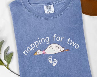 Comfort Colors Pregnancy Shirt, New Mama Shirt, Pregnancy Announcement, Cute Goose Shirt, Baby Announcement Tshirt, Expecting Mama Shirt