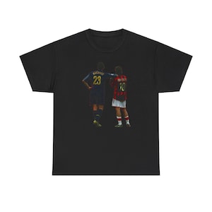 Gennaro Gattuso Graphic T-shirt | Marco Materazzi Graphic T-shirt | Football Gift Idea | AC Milan | 2005 Champions League Iconic Photo