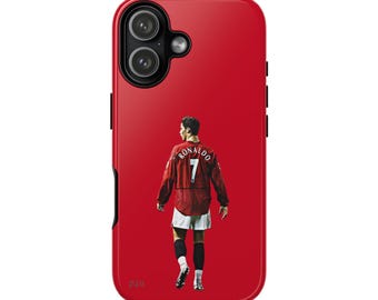Cristiano Ronaldo-telefoonhoesje voor iPhone/Samsung/Google, voetbalbeschermhoes, voetbalcadeau, CR7-cadeau, Manchester United