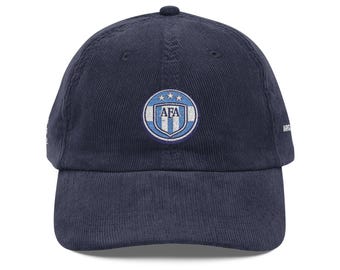Cappellino da calcio retrò in velluto a coste dell'Argentina / Cappello da calcio ricamato