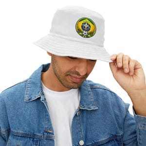 Brasil Football Crest Bucket Hat | Soccer Emblem, World Cup Fan Cap image 4
