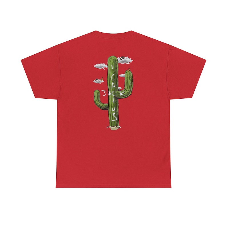 Travis Scott Cactus Jack Graphic Tee, Gildan Heavy Cotton Shirt Red