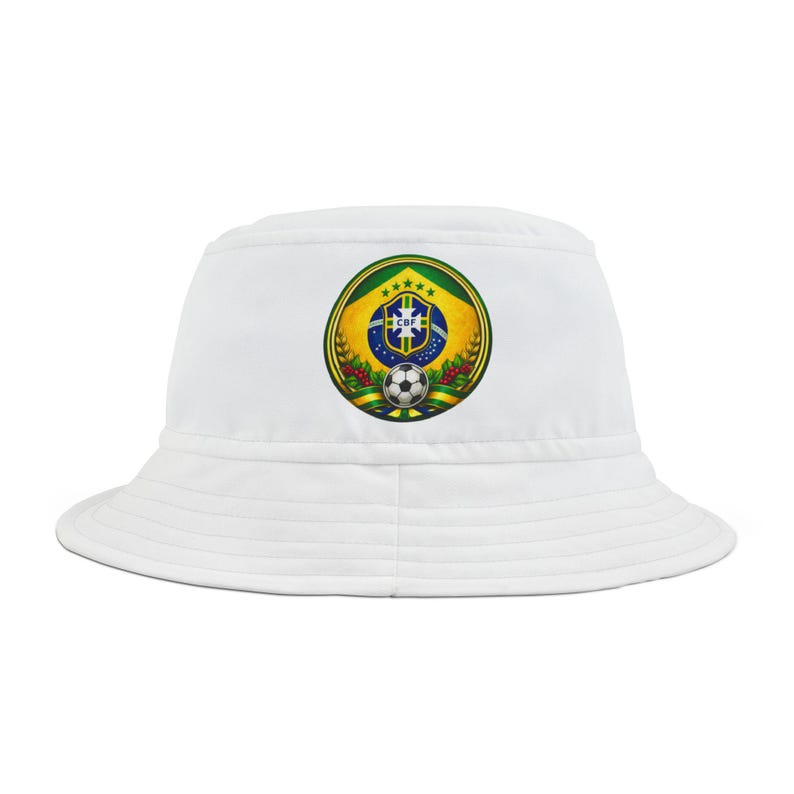 Brasil Football Crest Bucket Hat | Soccer Emblem, World Cup Fan Cap image 1