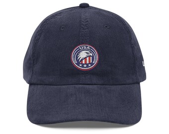 Cappellino da calcio USA in velluto a coste / Cappello da calcio retrò vintage