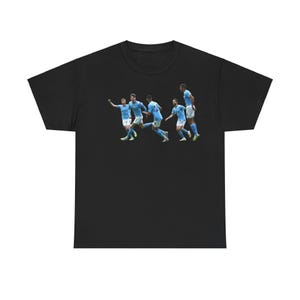 マンチェスター・シティ セレブレーションシャツ、ユニセックス フットボールTシャツ、サッカーファンTシャツ、スポーツチームファンアパレル、マンチェスター・シティ ゴールセレブレーショントップ