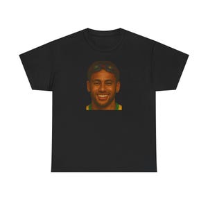 Neymar Graphic Tee, Soccer Fan Shirt, Sports Icon Portrait Print, Football Player Tshirt, GILDAN Heavy Cotton Top, Casual