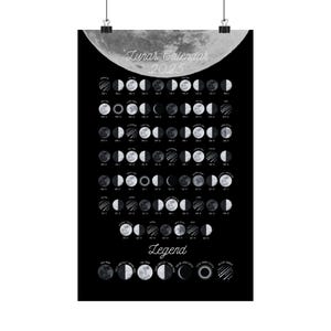 2025 Moon Calendar, Printable Calendar Moon Phases, Lunar Calendar 2025, Moon Phases Print, Celestial Poster, Spiritual Gift, Astrology