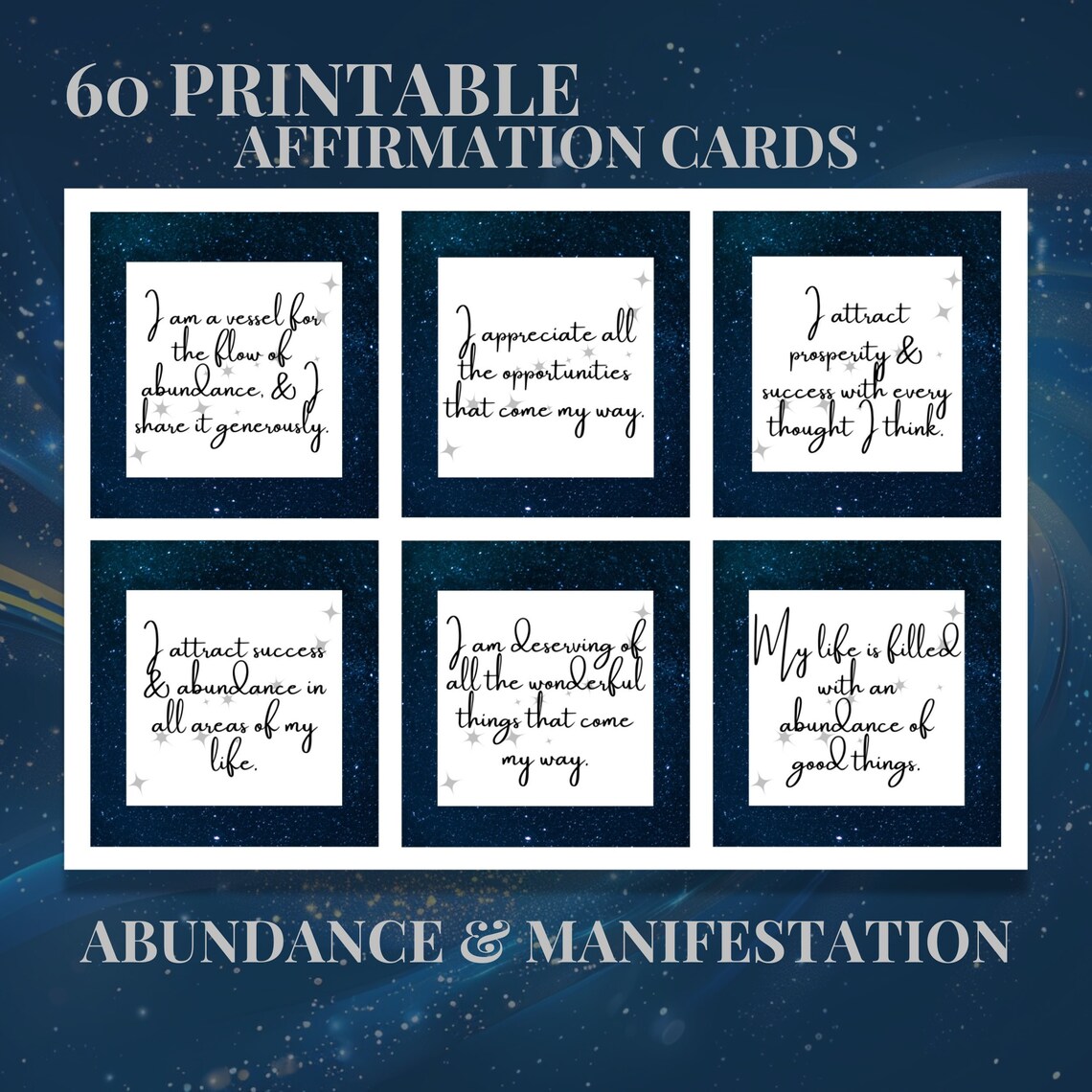 Abundance & Manifestation Affirmation Cards, Printable Cards ...