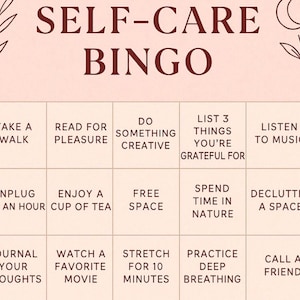 Self Care Bingo Card