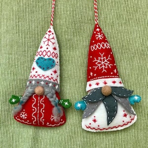 PDF Pattern Tomten Gnome Nisse Scandinavian Felt Ornament Swedish Santa Tomte