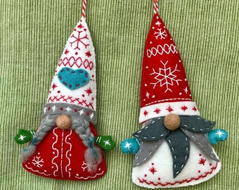 PDF Pattern Tomten Gnome Nisse Scandinavian Felt Ornament Swedish Santa Tomte