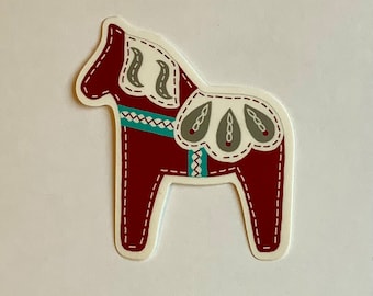 Dala Horse Vinyl Sticker Scandinavian Design Swedish