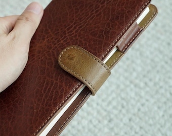 Full grain leather Snap Button, Snap Closure, Snap Journal, Traveler notebook Belt Seal, Journal Cover