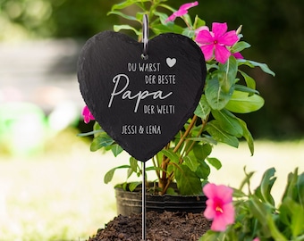 Grave plug ardósia coração personalizado: Pai, você fez falta! com gravura