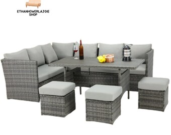 PE Rattan Wicker Furniture, Outdoor Sectional Sofa, and Patio Conversation Set