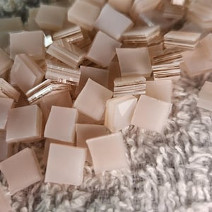 1/4&quot; Pink Champagne Stained Glass Mosaic Tile 100 PC